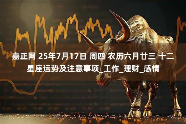 嘉正网 25年7月17日 周四 农历六月廿三 十二星座运势及注意事项_工作_理财_感情